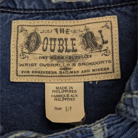 RRL Double RL Ralph Lauren Pullover Work Shirt Indigo/Cream Check Men's Small - Picture 6 of 7